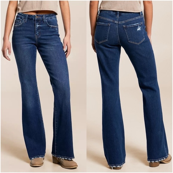 VERVET Bella High Rise Flare Stretch Jean - Picture 1 of 9